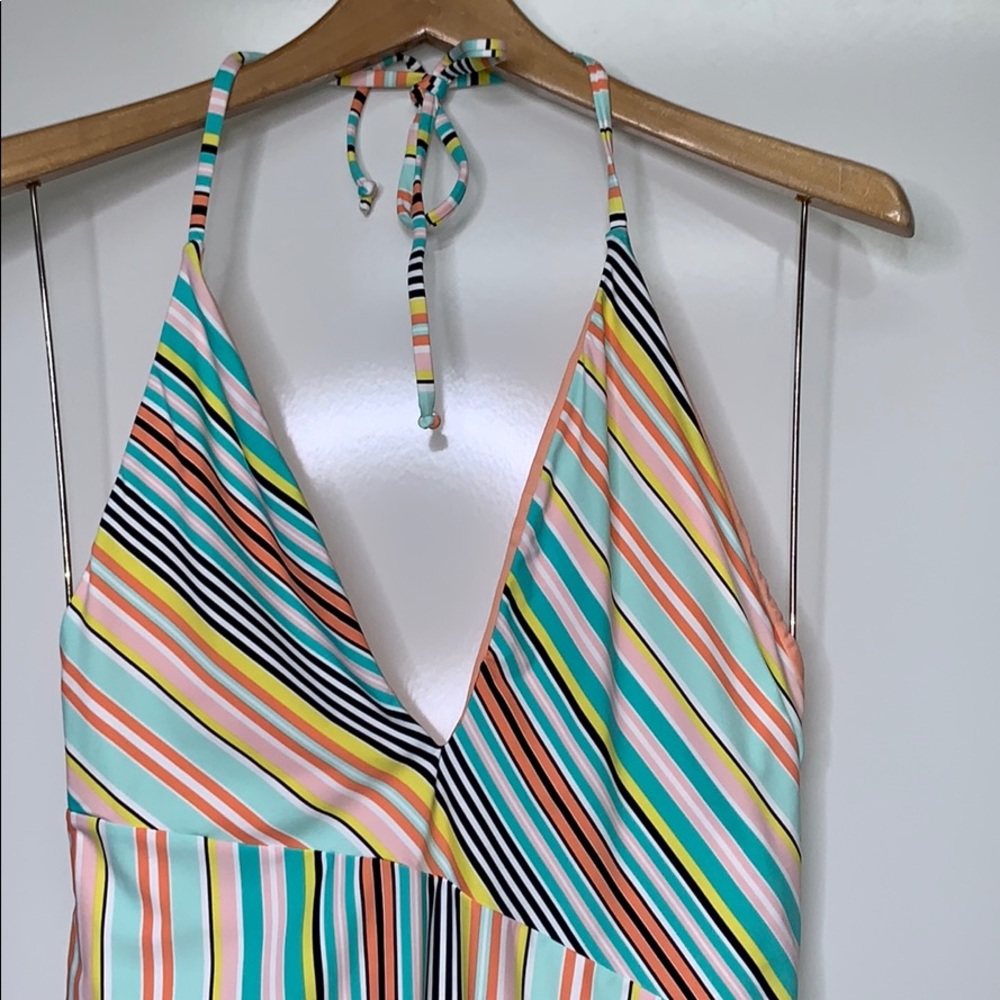 NWT BIKINI LAB • One Piece Striped Plunge Swimsuit - Picture 3 of 7